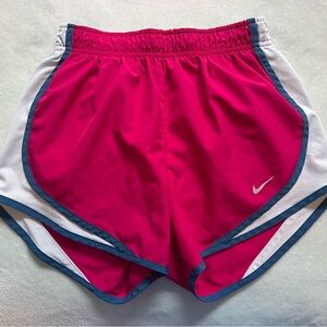 Nike Women's Pink/Fuchsia, White, and Blue Athletic Shorts